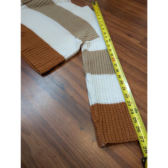 Moon & Madison Striped Color Block Chunky Knit Sweater Size XS - Picture 7 of 9